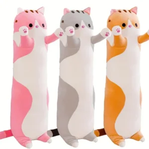 50cm Long Cat Pillow Plush Toy, Cute Plush Cat Doll, Cartoon Soft Stuffed Kitten Pillow, Long Doll Toy, For Kids Girlfriend