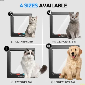 ATUBAN Large Cat Door Interior Door Pet Door for Cat Exterior Door 4 Modes Locking Suitable for Window and Wall,Strong Durable