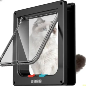 ATUBAN Large Cat Door Interior Door Pet Door for Cat Exterior Door 4 Modes Locking Suitable for Window and Wall,Strong Durable