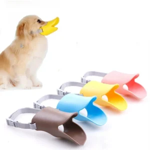 Adjustable Silicone Duck Muzzle: Anti-Bite Mouth Cover for Dogs – Effectively Stops Barking and Biting – Essential Pet Accessory