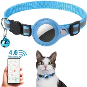 Apple Airtag Case cat collar with bell reflex nylon collar No include GPS find anti-lost location tracker No locator