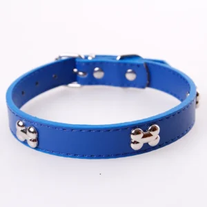 Bone Leather Durable Pet Dog Collar Pet Supplies Accessories Neck Strap Collar For Dog Puppy Pug Collars For Small Large Dogs