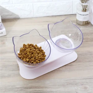 Cat Ear Bowl Oblique Mouth Single Bowl Double Bowl Automatic Drinking Water Protection Cervical Basin Bowl Anti-knock Fixed