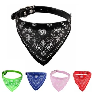 Cute Adjustable Small Dog Collars Puppy Outdoor Cat Collar Print Scarf Design Puppy Cat Neck Scarf Bandana Collar Neckerchief