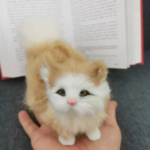 Cute Simulation Cat Plush Toys Soft Stuffed Kitten Model Fake Cat Realist Animals For Kids Girls Birthday Valentine’s Day Gift