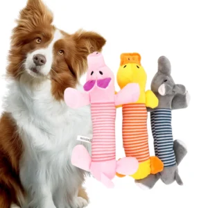 Dog Cat Fleece Toys Elephant Duck Pig Chicken Legs Pet Funny Plush Toys Fit for All Pets Popular Squeak Chew Sound Dolls