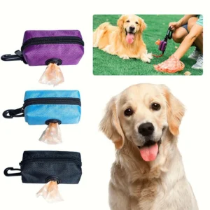 Dog Poop Bag Storage Solid Color Workmanship Large Space Convenient Portable Durable Practical Multifunctional Pet Garbage Bag