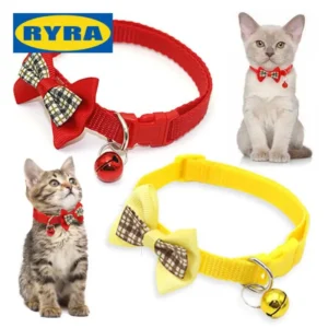 Fashion Pet Cat Collar With Bell Lovely Bow Cat Dog Collar Neck Strap Adjustable Buckle Kitten Puppy Rabbits Cat Accessories