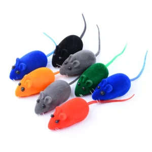 New Interactive Sound Plush Rubber Vinyl Mouse Pet Cat Realistic Sound Toys Flocking Mouse Funny Cat Toys Pet Toys Random Colors