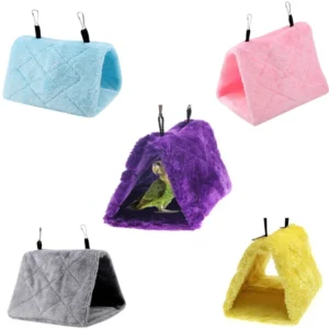 New Pet Birds Parrot Soft Warm Plush Snuggle Hanging Cave Swing Toy Cage Hammock Pet Bird Bed Decor Little Sun Warm Velvet Nest