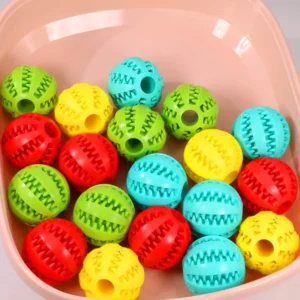 New Pet Dog Toy Interactive Rubber Balls for Small Large Dogs Puppy Cat Chewing Toys Pet Tooth Cleaning Indestructible Dog Ball