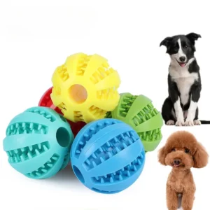 New Pet Dog Toy Interactive Rubber Balls for Small Large Dogs Puppy Cat Chewing Toys Pet Tooth Cleaning Indestructible Dog Ball