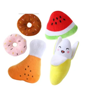 New Puppy Dog Toys For Small Medium Dogs Plush Squeaky Bone Aggressive Chewers For Pet Cat Products Banana Lobster