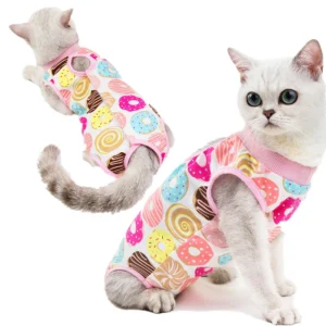 Pet Cat Weaning Cotton Clothes for Small Dog Sterilization Jumpsuit Anti-licking Surgery Recovery Care Suit Puppy Kitten Outfits