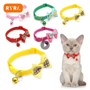 Pet Collar With Bell Cartoon Footprint Colorful Dog Puppy Kitten Collar Adjustable Safety Bell Ring Necklace Pet Accessories