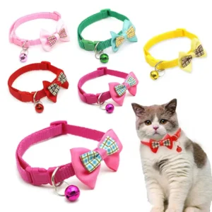 Pet Collar With Bell Cartoon Footprint Colorful Dog Puppy Kitten Collar Adjustable Safety Bell Ring Necklace Pet Accessories