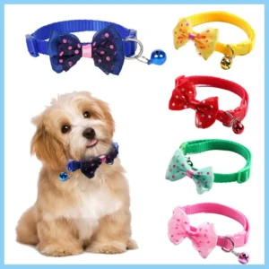 Pet Collars Pet Bow Bell Collars Cute Cat dog Collars Pet Supplies Multicolor Adjustable Pet Dressing Tool Pet Accessories