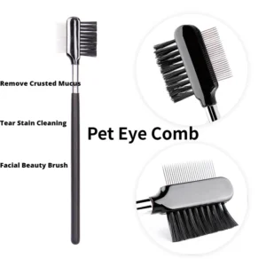 Pet Eye Comb Brush Pet Tear Stain Remover Comb Double-Sided Eye Grooming Brush Removing Crust Mucus for Small Cat Dog