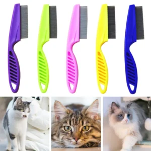 Pet Hair Shedding Comb Stainless Steel Flea Comb for Cat Dog Pet Flea Hair Grooming Comb Dog Cat Fur Removal Brush