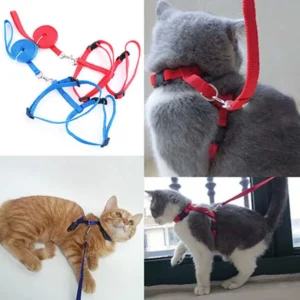 Pet Harness Adjustable Safe Nylon Cat Puppy Collar Lead Leash Traction Safety Rope