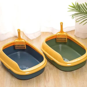 Semi-enclosed splash-proof high capacity litter box Durable litter filters are used in home interiors