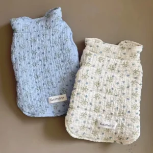 Small Floral Vest for Dogs, Thick Vest, Vest for Pet, Autumn and Winter, Sleeveless for Cat, Small and Medium-Sized Dog Clothing