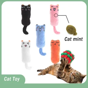 Teeth Grinding Catnip Toys Funny Interactive Plush Cat Toy Pet Kitten Chewing Vocal Toy Claws Thumb Bite Cat Mint For Cat Rustle